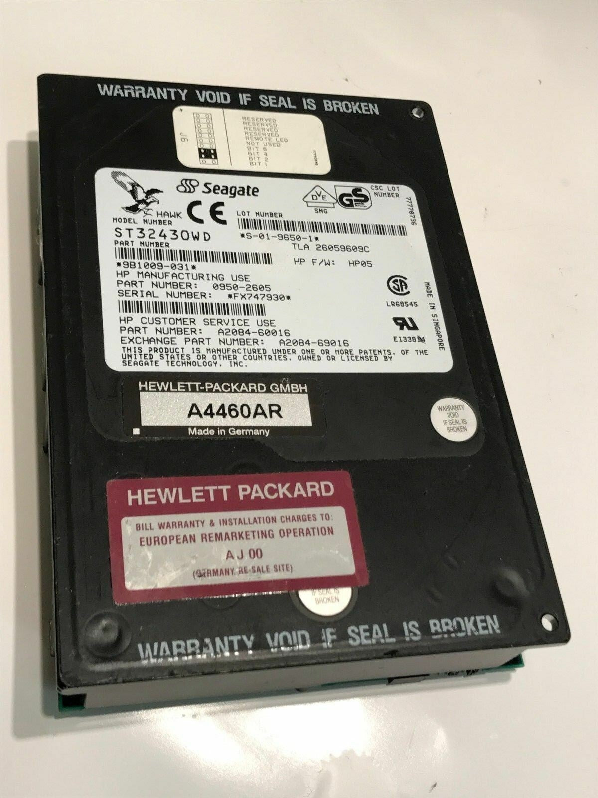 SEAGATE ST32430WD HP 0950-2605 SCSI WIDE 68 Pin 2.1GB HARD DRIVE ac1b25