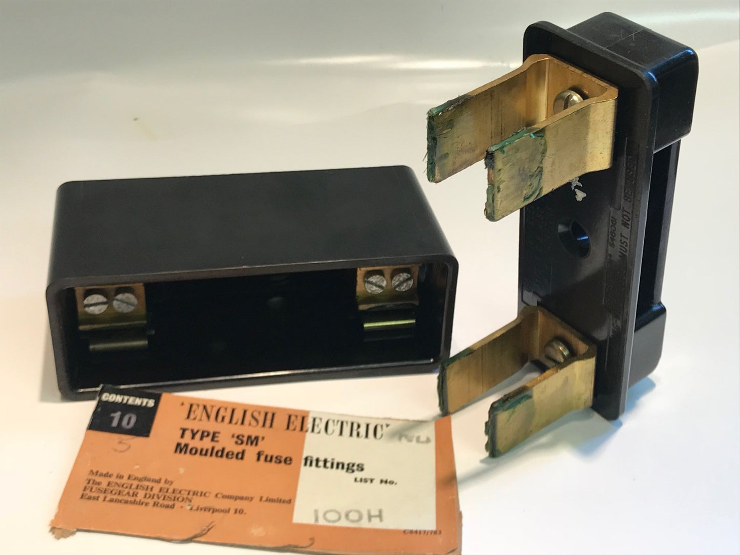 ENGLISH ELECTRIC SM-100 BOARD MOUNT VINTAGE FUSE CARRIER 100A 500Vac ad1r3