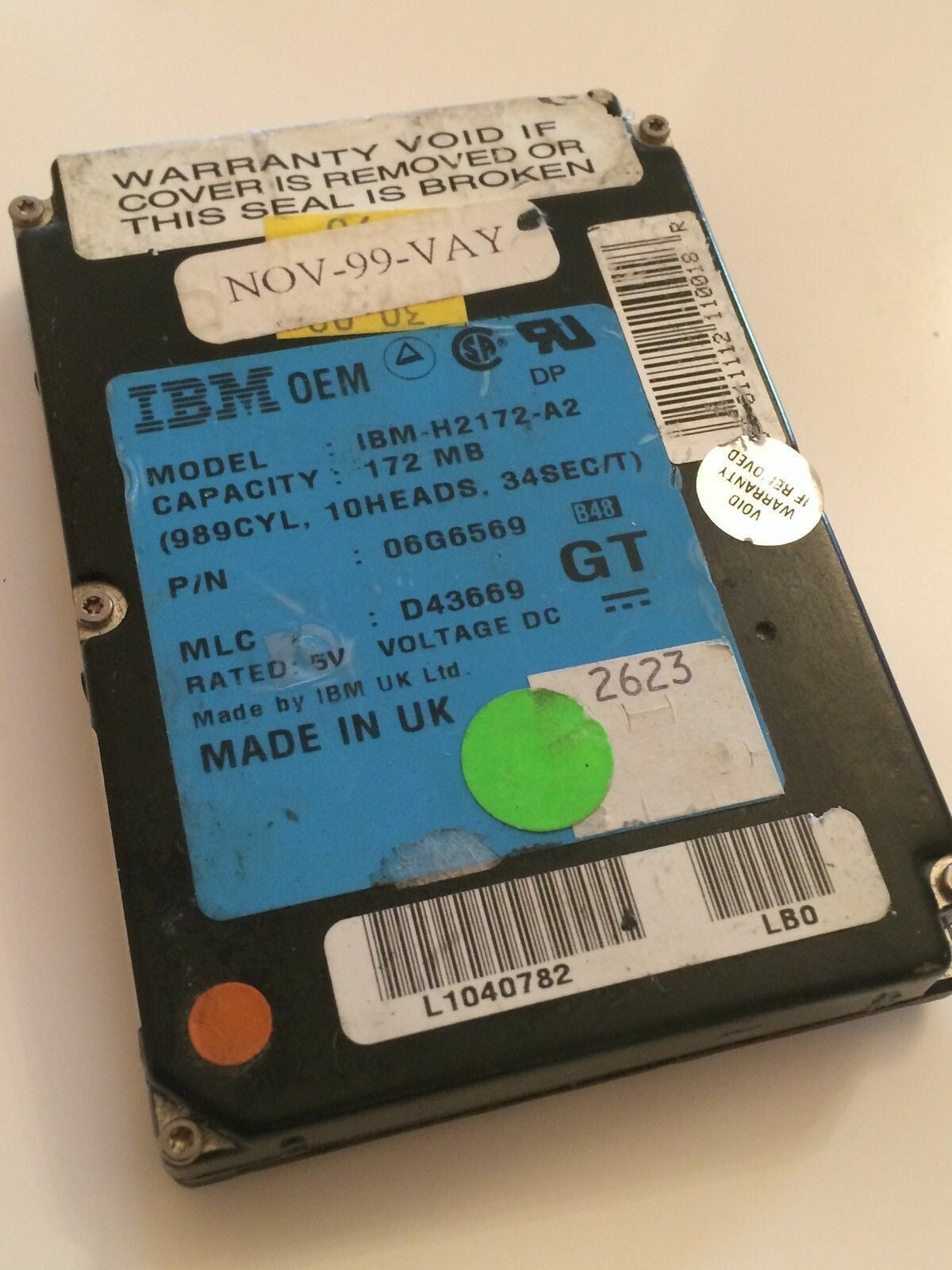 IBM H2172-A2 2.5 INCH 18MM 172MB 06G6569 HARD DISC DRIVE fbc1f1