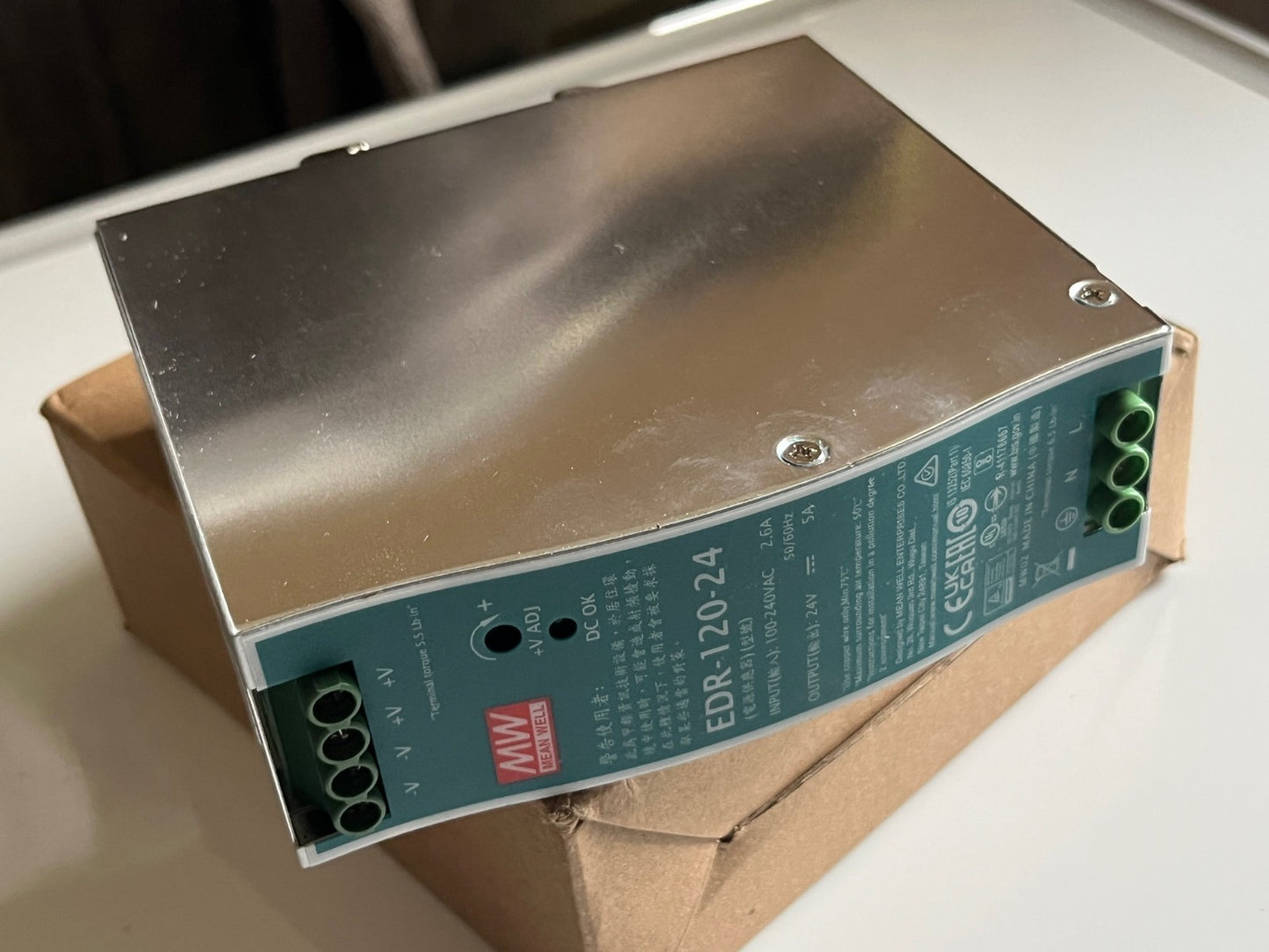 MEAN WELL EDR-120-24 24V 5A DIN RAIL MOUNT PSU RS 122-2208 fd1d30