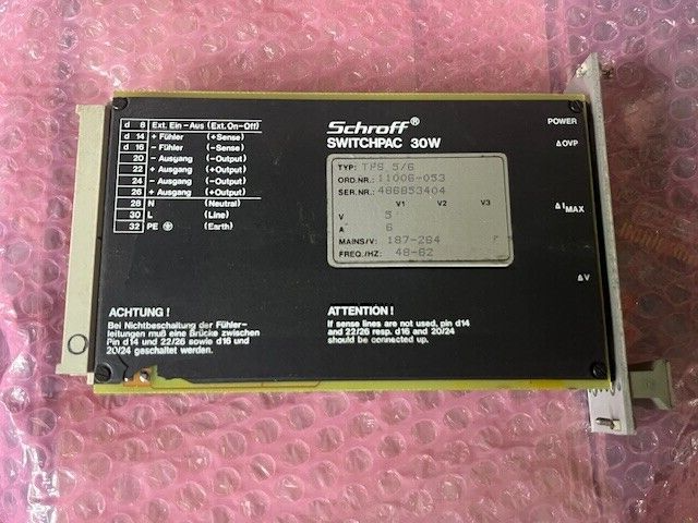 SCHROFF SWITCHPAC 30W TPS 5/6 19" INCH RACK POWER SUPPLY 5V 6A PSU ad2x2