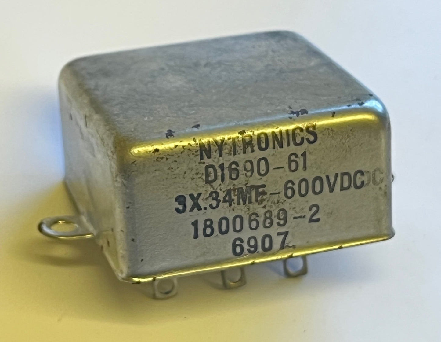 3x 0.34 mfd 600V PAPER IN OIL NYTRONICS VINTAGE CAPACITOR 1800689-2 FD4g11