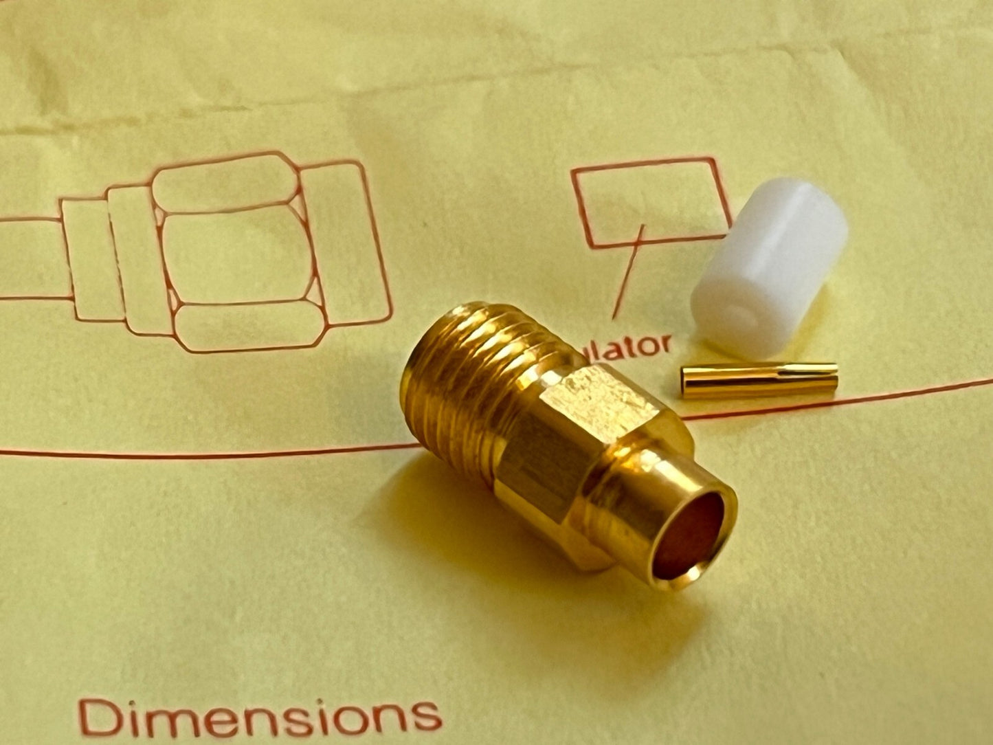 SMA FEMALE CONNECTOR FOR 0.141 SEMI RIGID COAX, RS 403-601 ad2n9