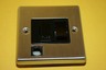SATIN CHROME SWITCHED FUSE SPUR WITH CORD OUTLET CRABTREE fd4s2