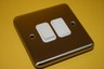 SATIN BRUSHED CHROME TWIN SWITCH GOOD QUALITY fd4s6