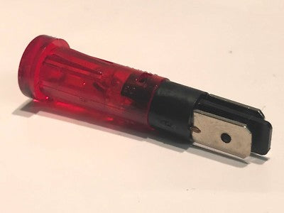 GOOD QUALITY 240V 9MM PUSH FIT MAINS NEON RED WITH SPADES (X1) ac1f13