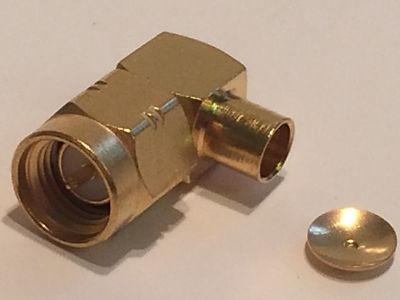 SMA RIGHT ANGLE MALE PLUG FOR SEMI RIGID COAX ITT CANNON ad2z11