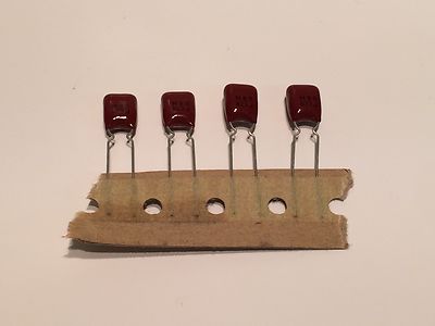 VINTAGE 82nF 50V DIPPED POLYESTER FILM CAPACITOR (x5) fbd4b8