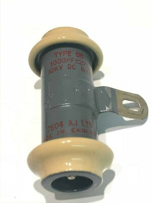 1000PF 10KV VINTAGE A.I. LTD RF RADIO TRANSMITTER DOOR KNOB CAPACITOR ab3b53