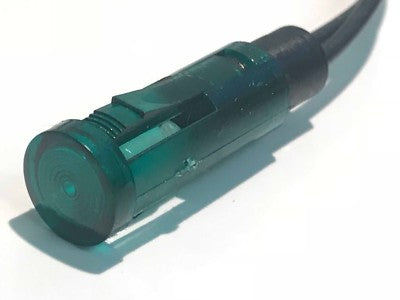 GOOD QUALITY 240V 9MM PUSH FIT PANEL WIRE ENDED ROUND GREEN NEON (X1) ac1f6