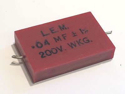 .04uF 200V 1% L.E.M. VINTAGE SILVER MICA MILITARY SPEC CAPACITOR ad1u16