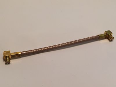 MCX RIGHT ANGLE PLUG TO RIGHT ANGLE MCX MALE RF COAX LINK CABLE 8.5CM fd5b4