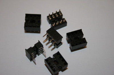 STANDARD 8 WAY DIL IC CHIP SOCKETS (x5) bsa0s