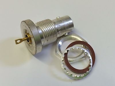 AMPHENOL SINGLE HOLE BULKHEAD BNC SOCKET 50 OHM PREMIUM MILITARY SPEC fab20