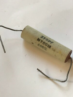 VINTAGE 270pF 750V TUBULAR CERAMIC CAPACITOR ERIE CERAMICON N750M (x1) fd6d44