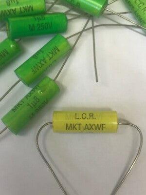 1.8uF 250V LCR METALLIZED POLYESTER MKT AXIAL AUDIO CROSS OVER CAPACITOR ad2r26