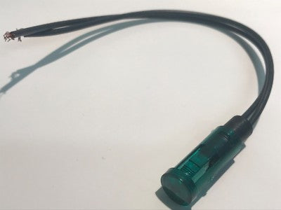 GOOD QUALITY 240V 9MM PUSH FIT PANEL WIRE ENDED ROUND GREEN NEON (X1) ac1f6