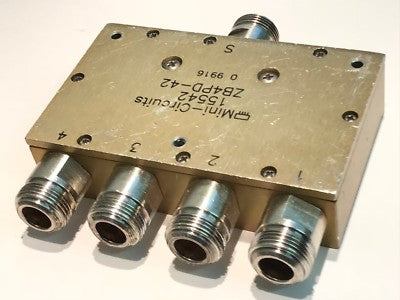MINI-CIRCUITS ZB4PD-42 10W 4 WAY N TYPE RF POWER SPLITTER 1.7 - 4.2GHz ae1v17