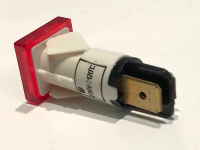 BEST QUALITY 230V HIGH TEMPERATURE 12MM MAINS NEON LAMP RED SQUARE (X1) ac1f18