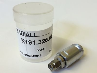 QUANTITY 5 RADIALL 3.5 SMA MALE TO PRECISION N FEMALE 18GHz RF ADAPTOR fba25