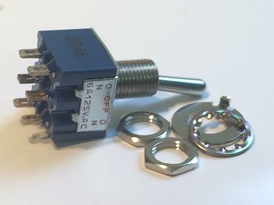 MINI PANEL MOUNT DOUBLE POLE CENTER OFF TOGGLE SWITCH GOOD QUALITY faa69