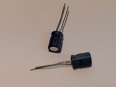100UF 35V MINIATURE RADIAL ELECTROLYTIC CAPACITOR (x5) fbc4c5