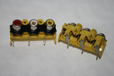 3 WAY PHONO RCA SOCKET PANEL FEMALE ASSEMBLY fd1a30
