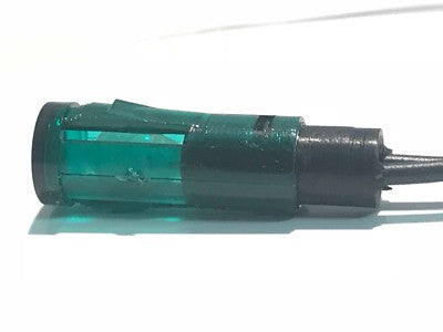 GOOD QUALITY 240V 9MM PUSH FIT PANEL WIRE ENDED ROUND GREEN NEON (X1) ac1f6
