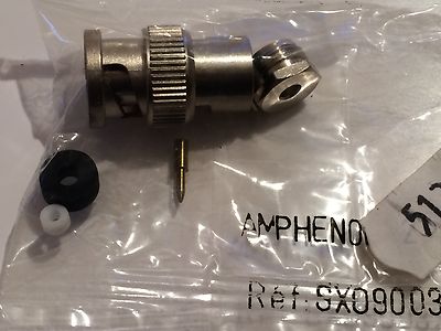 AMPHENOL BNC PLUG 50 OHM MALE SMALL CABLE ENTRY CLAMP FITS RG179, RG188 fd6j24
