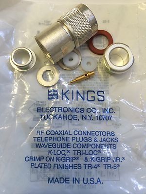 N TYPE COAX PLUG SILVER PLATED 50 OHM MALE PREMIUM QUALITY KINGS (x1) fd3k11