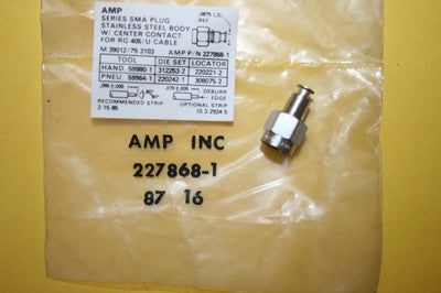 SMA CRIMP MALE PLUG FOR RG405/U SEMI RIGID COAX AMPHENOL 227868-1 (x1) fd7L41