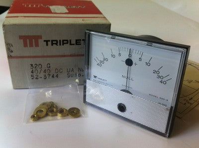TRIPLETT 320G 40uA - 0 - 40uA CENTER ZERO QUALITY PANEL METER 52-3744 ad2g