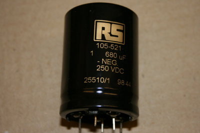 680UF 250V RADIAL ELECTROLYTIC CAPACITOR RS 105-521 bsa1b