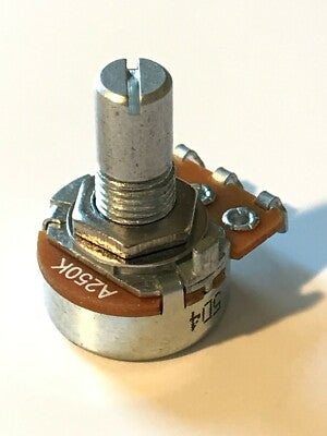 GOOD QUALITY ALPHA MINI 17MM 250K LOG SOLDER LUG POTENTIOMETER A250K ad1J61