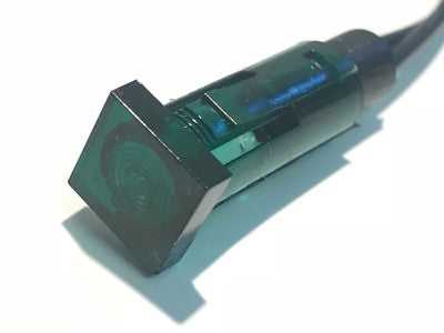 NEAT 240V 9MM PUSH FIT PANEL WIRE ENDED SQUARE GREEN NEON (X1) ac1f4