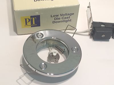 LOW VOLTAGE POLISHED CHROME DIE CAST RECESSED DOWN LIGHT FITTING dp11