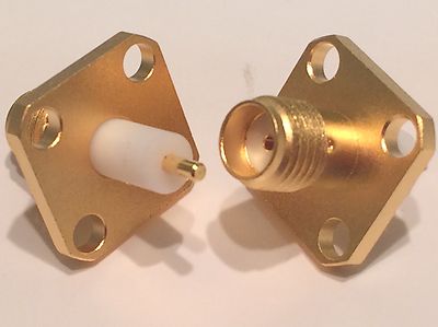 4 HOLE CHASSIS MOUNT GOLD PLATED SMA FEMALE BEST QUALITY ROSENBERGER x5 bsb3a