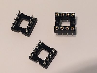 8 WAY DIL TURNED PIN IC SOCKETS (x5) fd1a33
