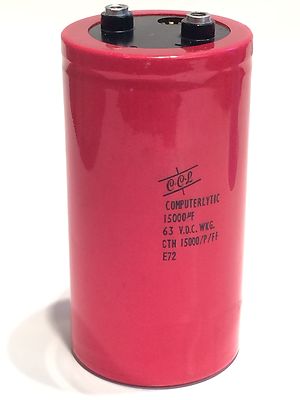 15000UF 63V HI RIPPLE 'COMPUTERLYTIC' VINTAGE ELECTROLYTIC POWER CAPACITOR fd5h3