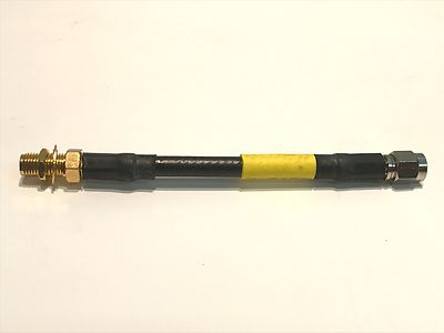 SMA FEMALE BULKHEAD TO SMA PLUG ON 7CM OF RG223 CABLE MARCONI TOP QUALITY fd5c9