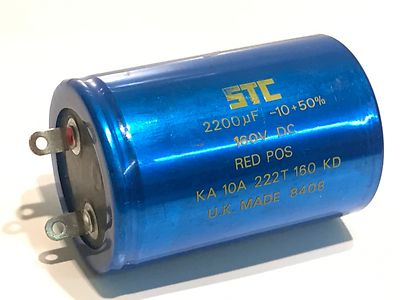 2200UF 160VDC VINTAGE STC ELECTROLYTIC CAPACITOR NEW fd2k17