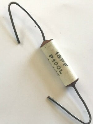 VINTAGE 18pF 10% 750V TUBULAR CERAMIC CAPACITOR ERIE CERAMICON P100L (x1) fd6d56