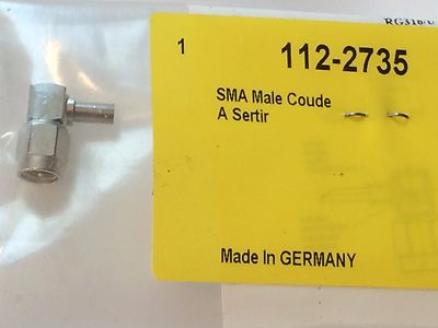 SMA RIGHT ANGLE MALE PLUG FOR RG174 188 RS 112-2735 BY IMS ae1y25