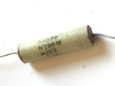 VINTAGE 330pF 750V TUBULAR CERAMIC CAPACITOR ERIE CERAMICON N750M (x1) fd6d45