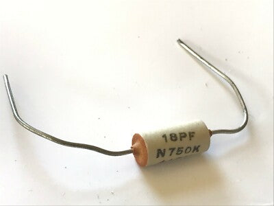 VINTAGE 18pF 10% TUBULAR CERAMIC CAPACITOR ERIE CERAMICON N750K (x1) fd6d57
