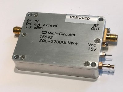 MINI-CIRCUITS ZQL-2700MLNW HIGH GAIN LNA 2.2 - 2.7Ghz +25dBm RF AMP fbb16~1