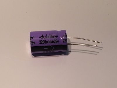 2200uF 25V DUBILIER RADIAL ELECTROLYTIC PREMIUM QUALITY CAPACITOR fd6h9