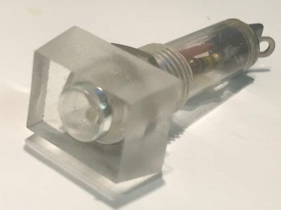 RETRO 1970'S RECTANGULAR CLEAR MAINS 240V NEON INDICATOR (X1) ad1d3