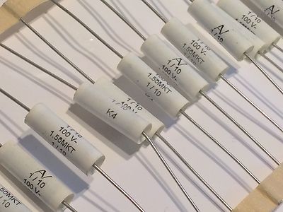 1UF 100V AXIAL METALLIZED POLYESTER FILM ARCOTRONIC 1.50MKT AUDIO CAP fd2d15