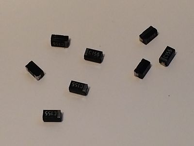 1.5UF 16V SURFACE MOUNT TANTALUM CAPACITORS (x10) faa~2d